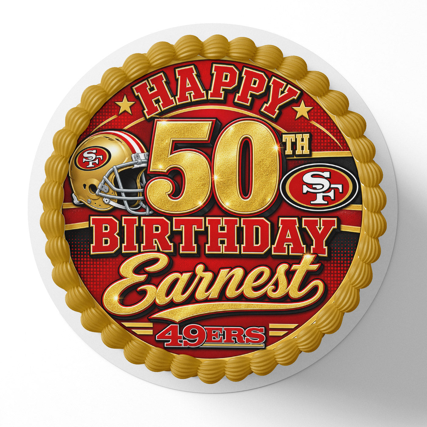 9ers San Francisco Icing Sheet - Edible Cake Topper | Birthday Cake Decoration | Photo Cake Image