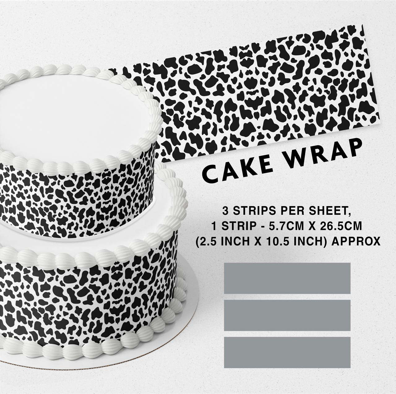 Cow Farm Cowboy Cowgirl Western Country Edible Icing Printed Cake Wrap Strips Topper Ribbon Border image 0
