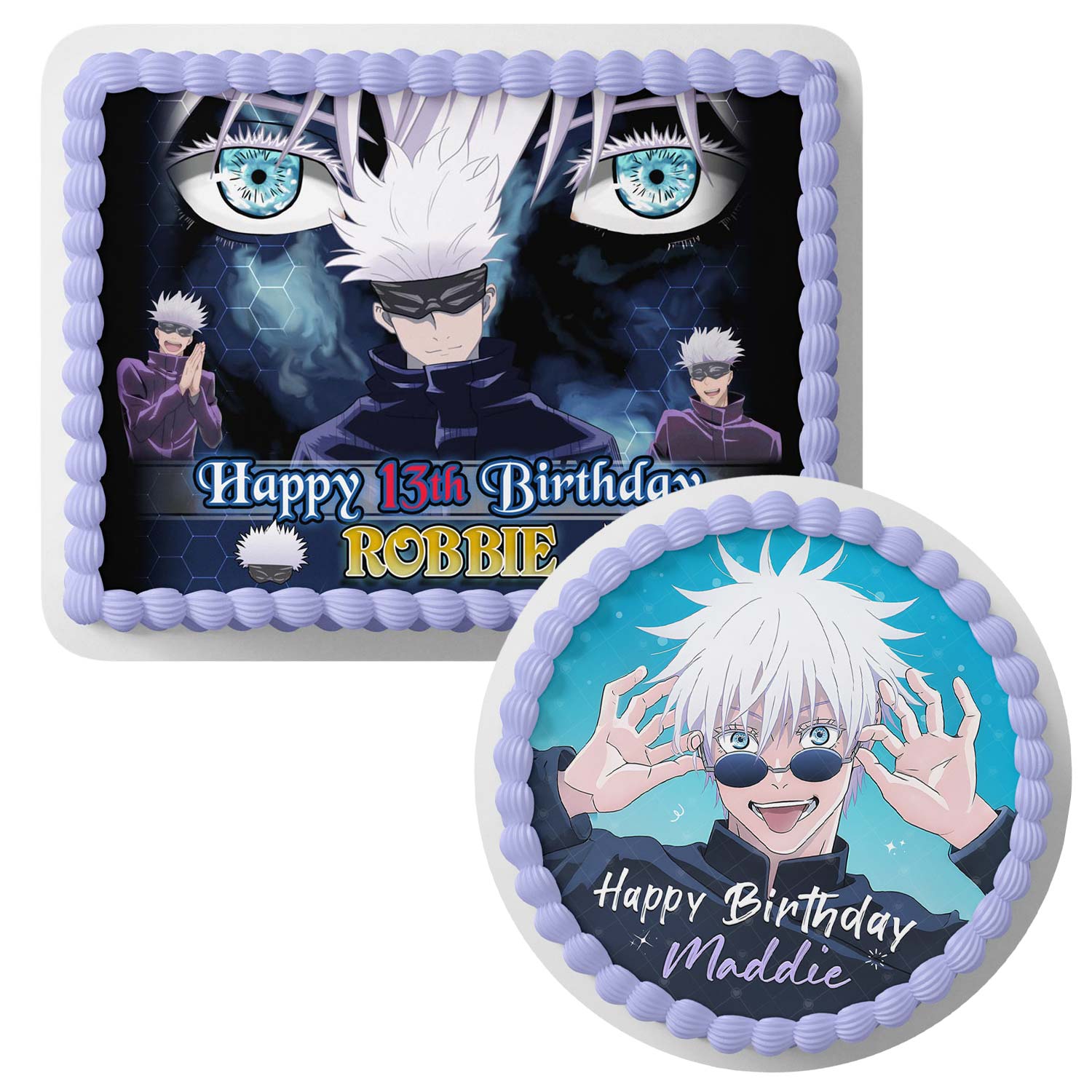 Satoru Gojo JuJujutsu Kaisen – Icing Sheet - Personalized Edible Cake Topper | Custom Icing Sheet | Birthday Cake Decoration | Photo Cake Image