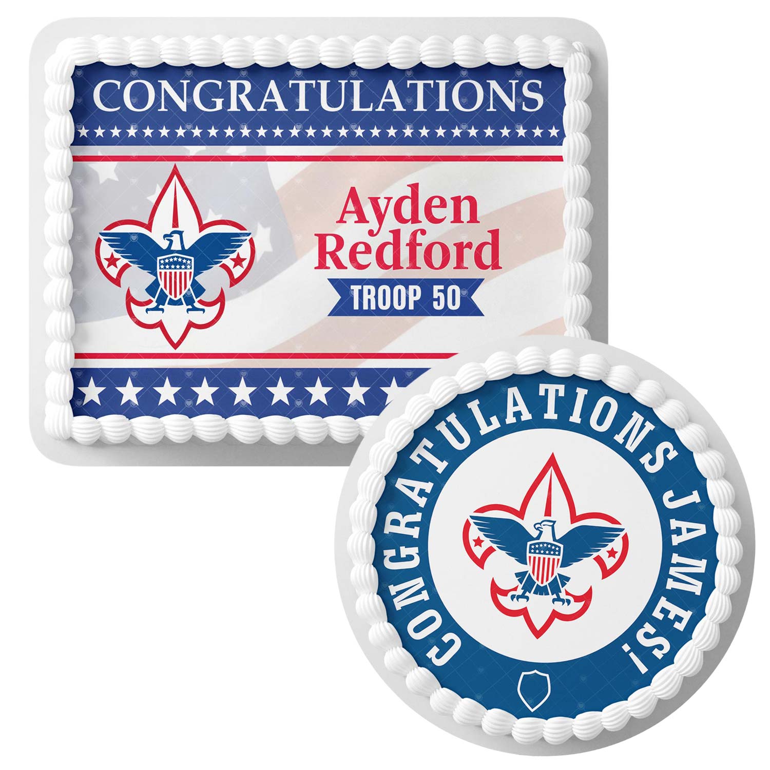 Scouting American – Icing Sheet - Personalized Edible Cake Topper | Custom Icing Sheet | Birthday Cake Decoration | Photo Cake Image