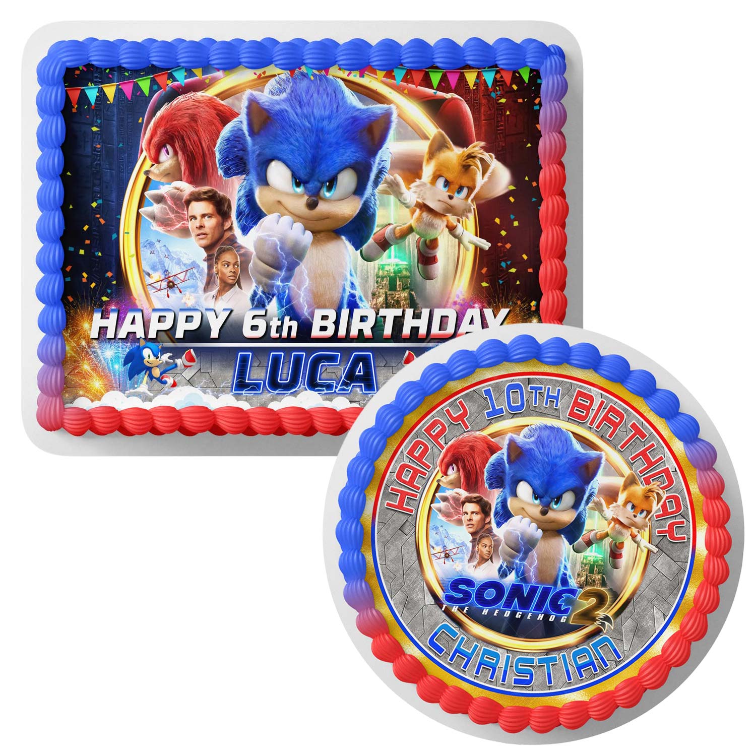 Sonik Hedgehog 2 – Icing Sheet - Personalized Edible Cake Topper | Custom Icing Sheet | Birthday Cake Decoration | Photo Cake Image