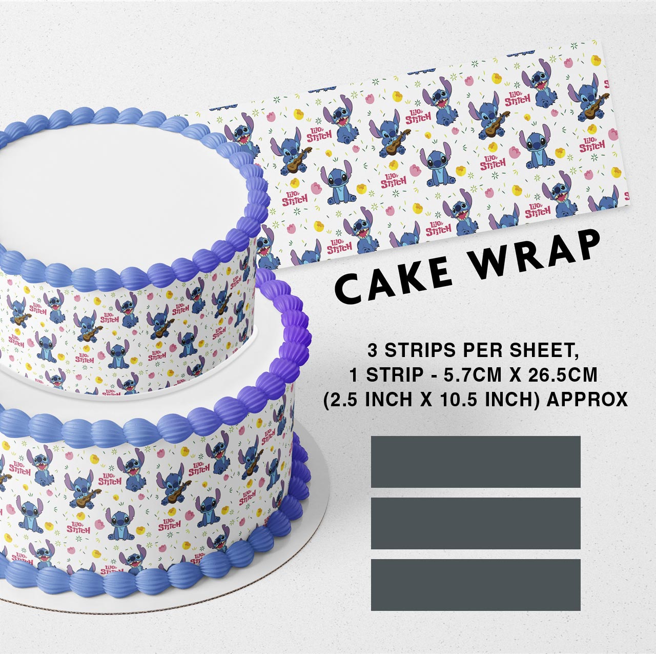 Lilio Kids Stihc Strips Edible Icing Printed Cake Wrap Strips Topper Ribbon Border image 0