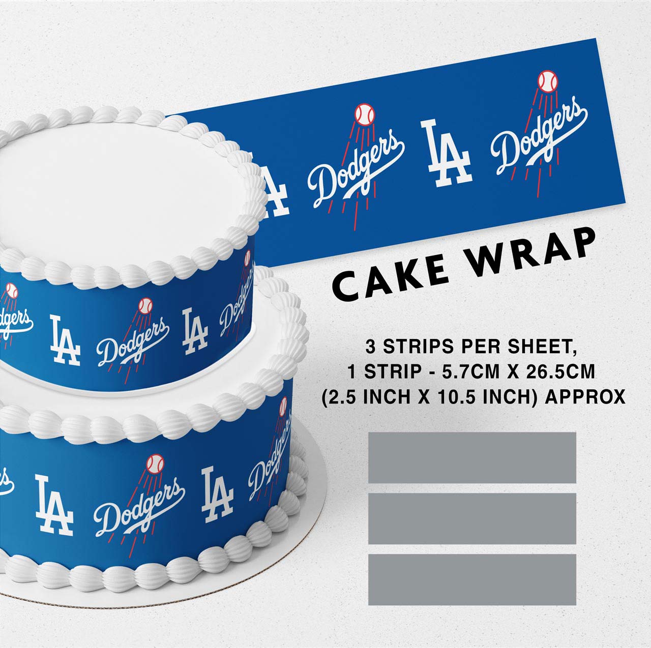 Los Angeles Edible Icing Printed Cake Wrap Strips Topper Ribbon Border image 0