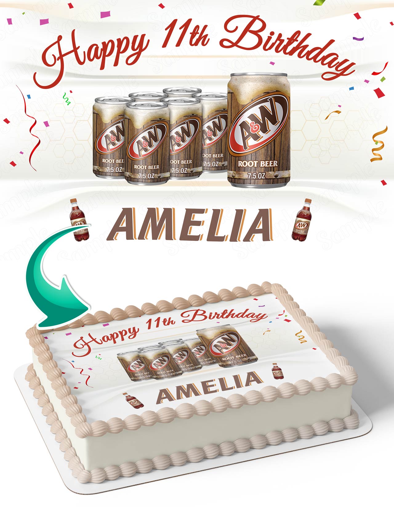 AW Root Beer Edible Cake Topper