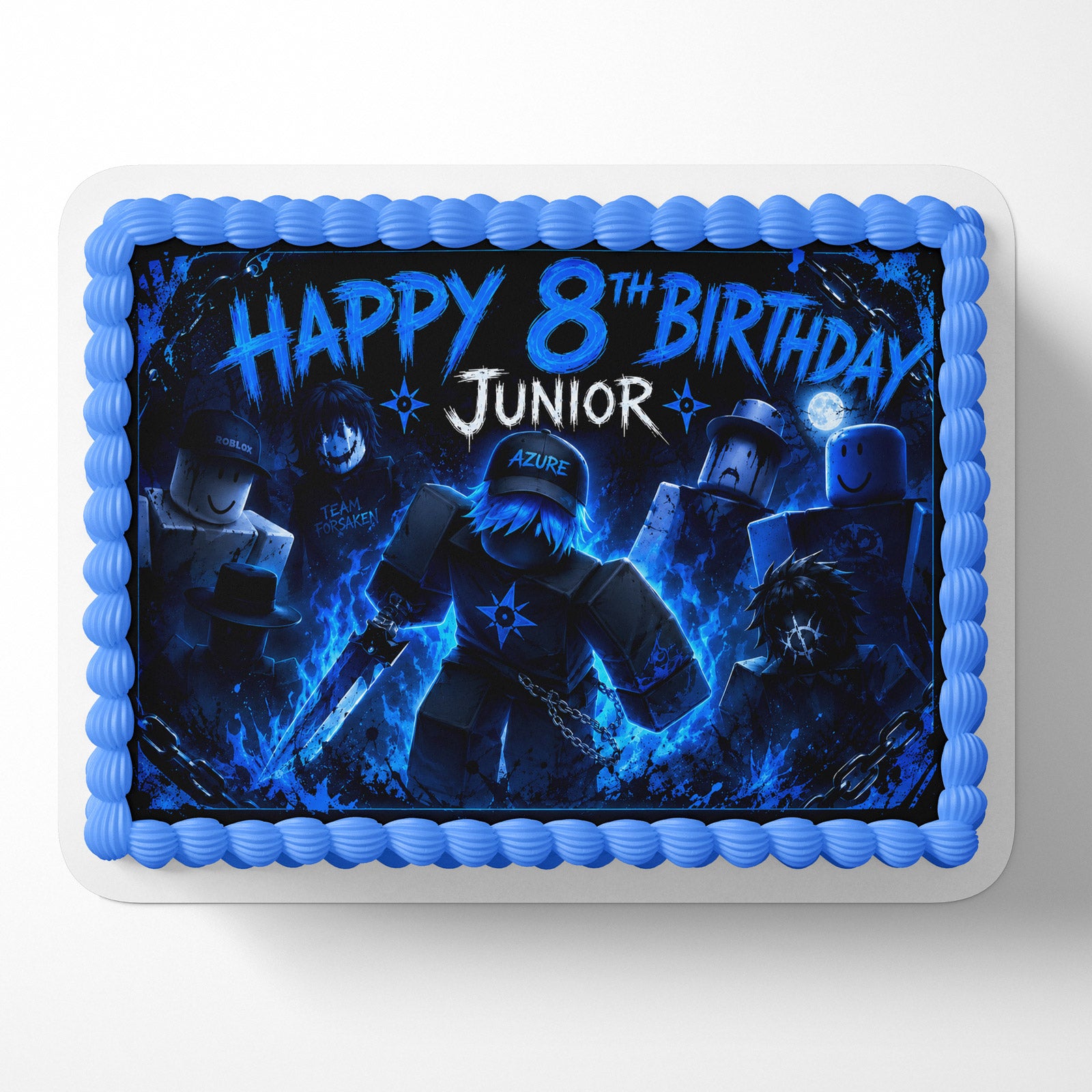 AZURE Forsaken Roblox Edible Cake Image - Edible Cake Topper Birthday Cake Decoration