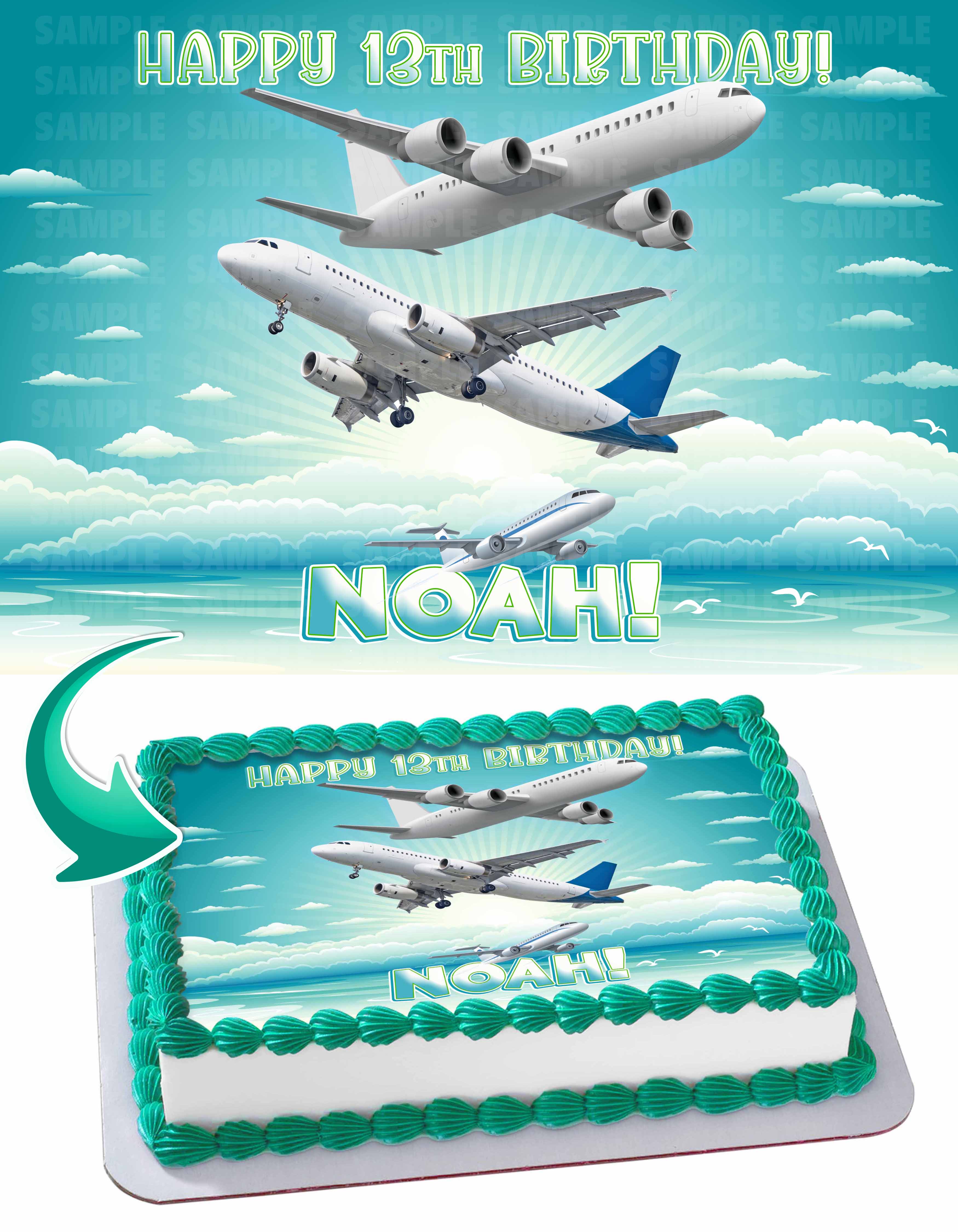 Airplane Aircraft Pilot Edible Cake Topper