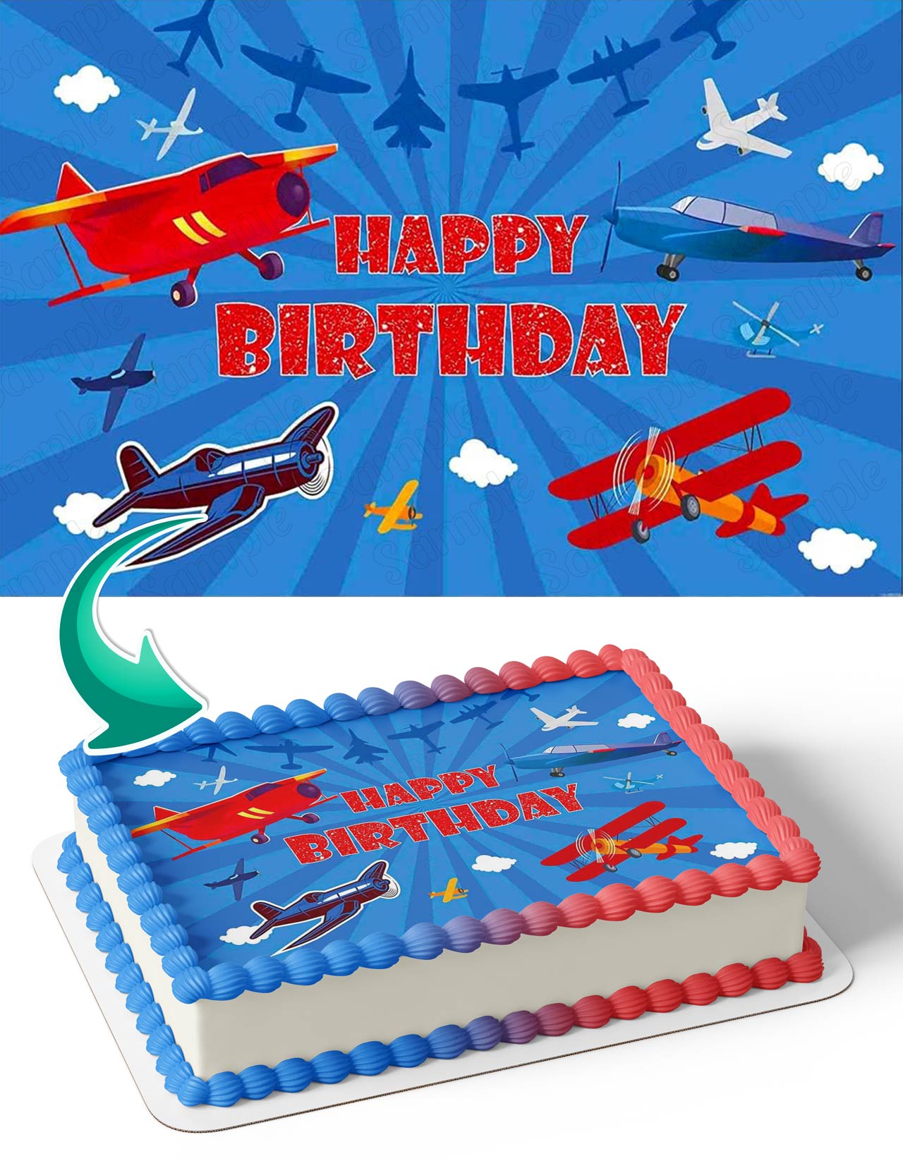Airplane Flying Enthusiast Edible Cake Topper