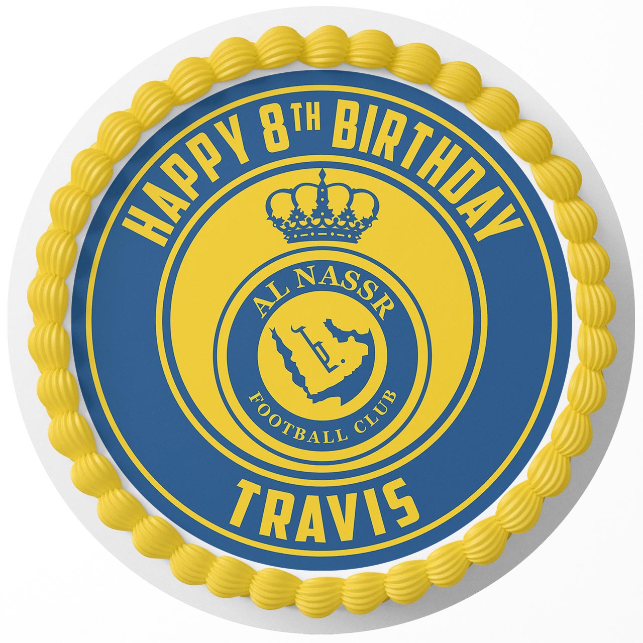 Al Nassr FC Round – Icing Sheet Birthday - Personalized Edible Cake Topper | Custom Icing Sheet | Birthday Cake Decoration | Photo Cake Image