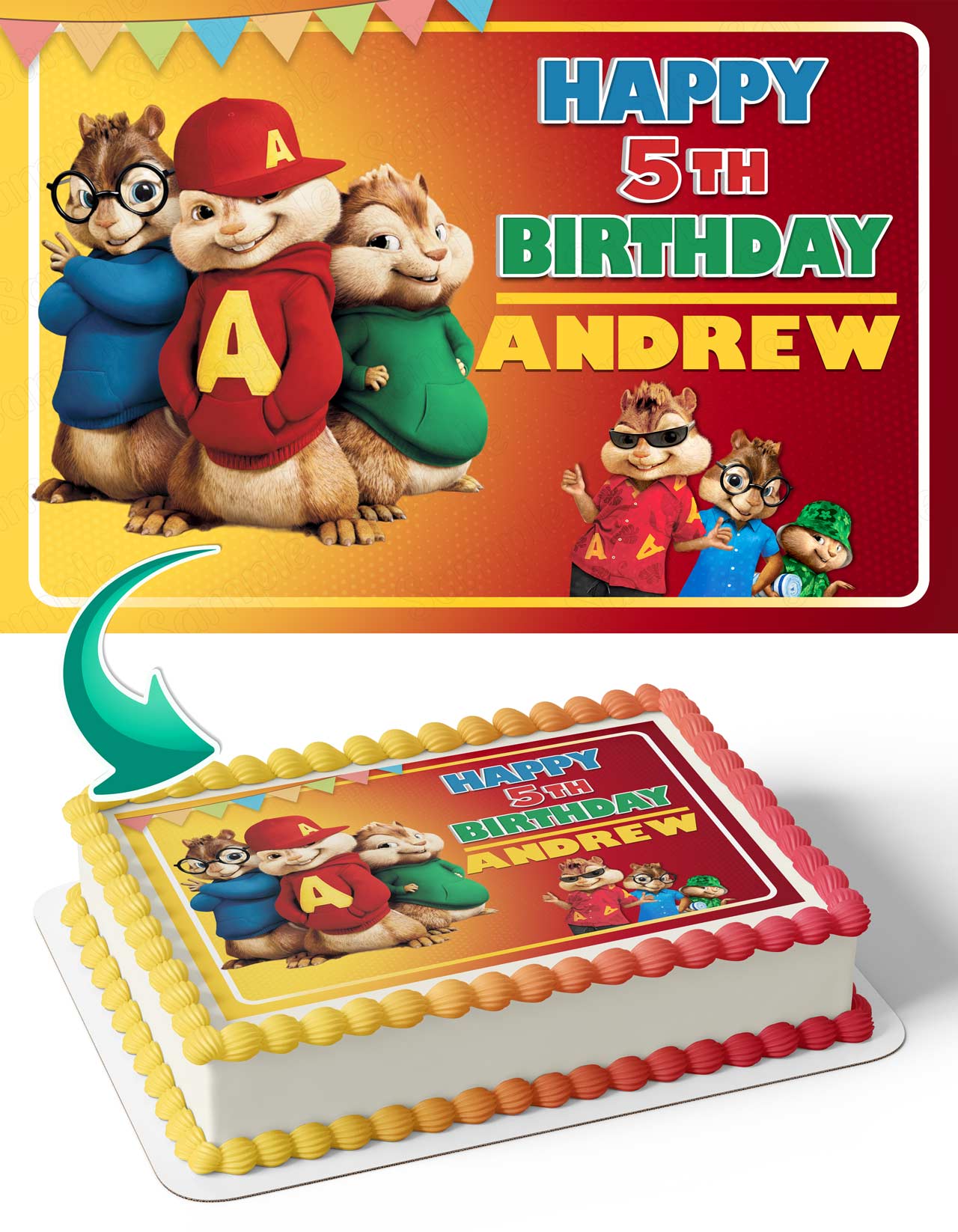 Alvin and the Chipmunks Edible Cake Topper