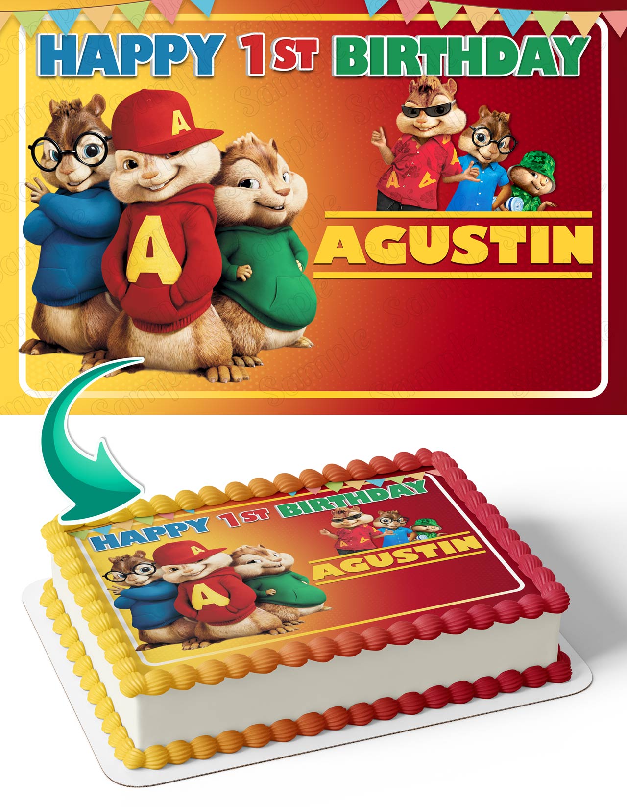 Alvin and the chipmunks ANC Edible Cake Topper