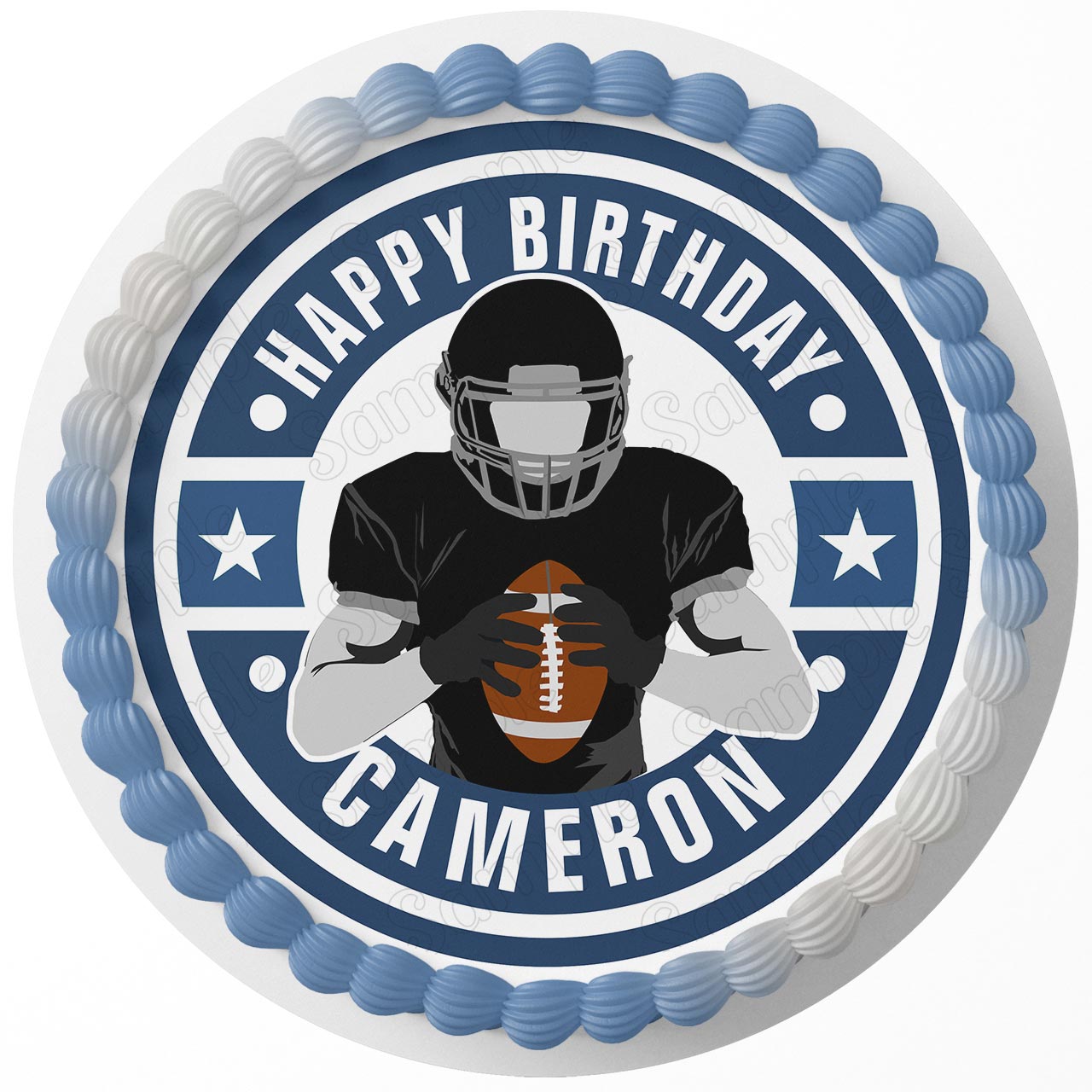 American Football Round – Icing Sheet Birthday - Personalized Edible Cake Topper | Custom Icing Sheet | Birthday Cake Decoration | Photo Cake Image