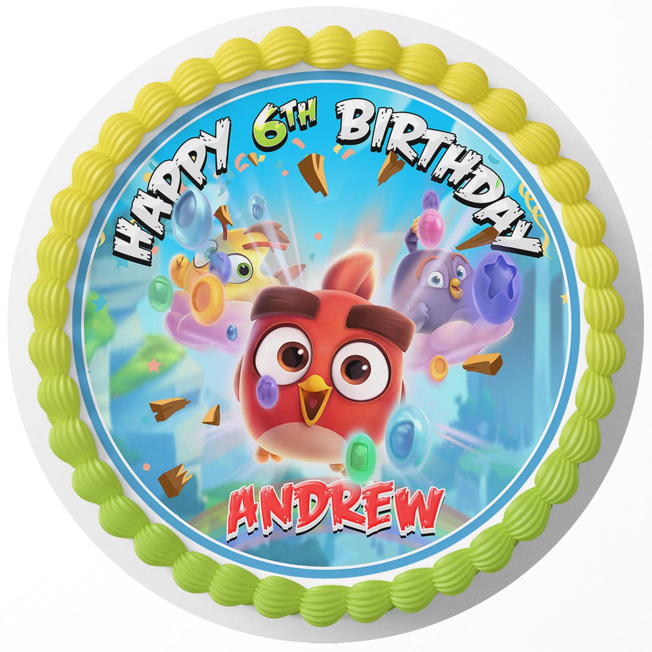 Angry Birds Baby Round – Icing Sheet Birthday - Personalized Edible Cake Topper | Custom Icing Sheet | Birthday Cake Decoration | Photo Cake Image