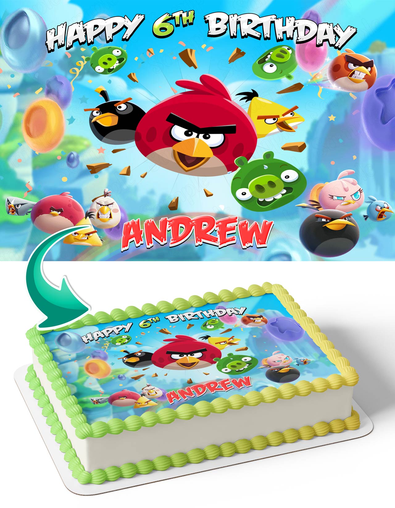 Angry Birds Classic AB Edible Cake Topper
