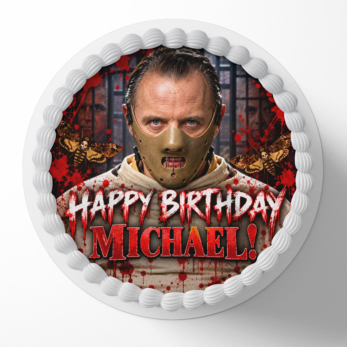Hannibal Lecter Horror Edible Cake Topper | Birthday Cake Decoration | Photo Cake Image | Custom Edible Cake Topper