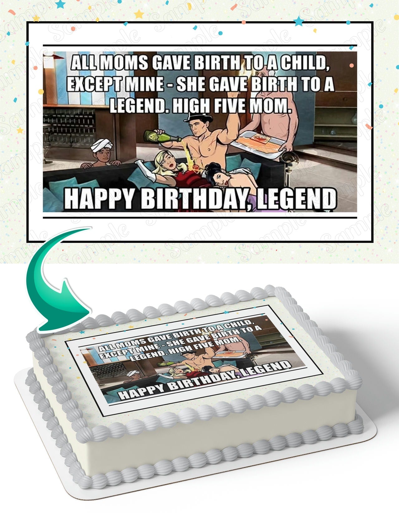 Archer TV Series Meme Edible Cake Topper