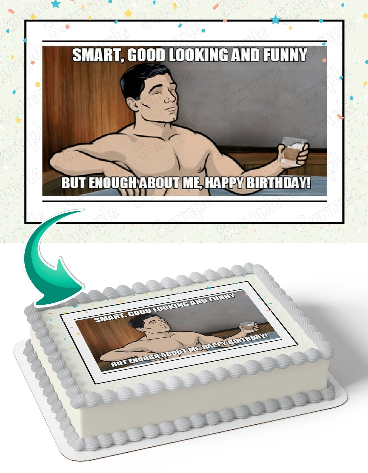Archer TV Series Meme M2 Edible Cake Topper