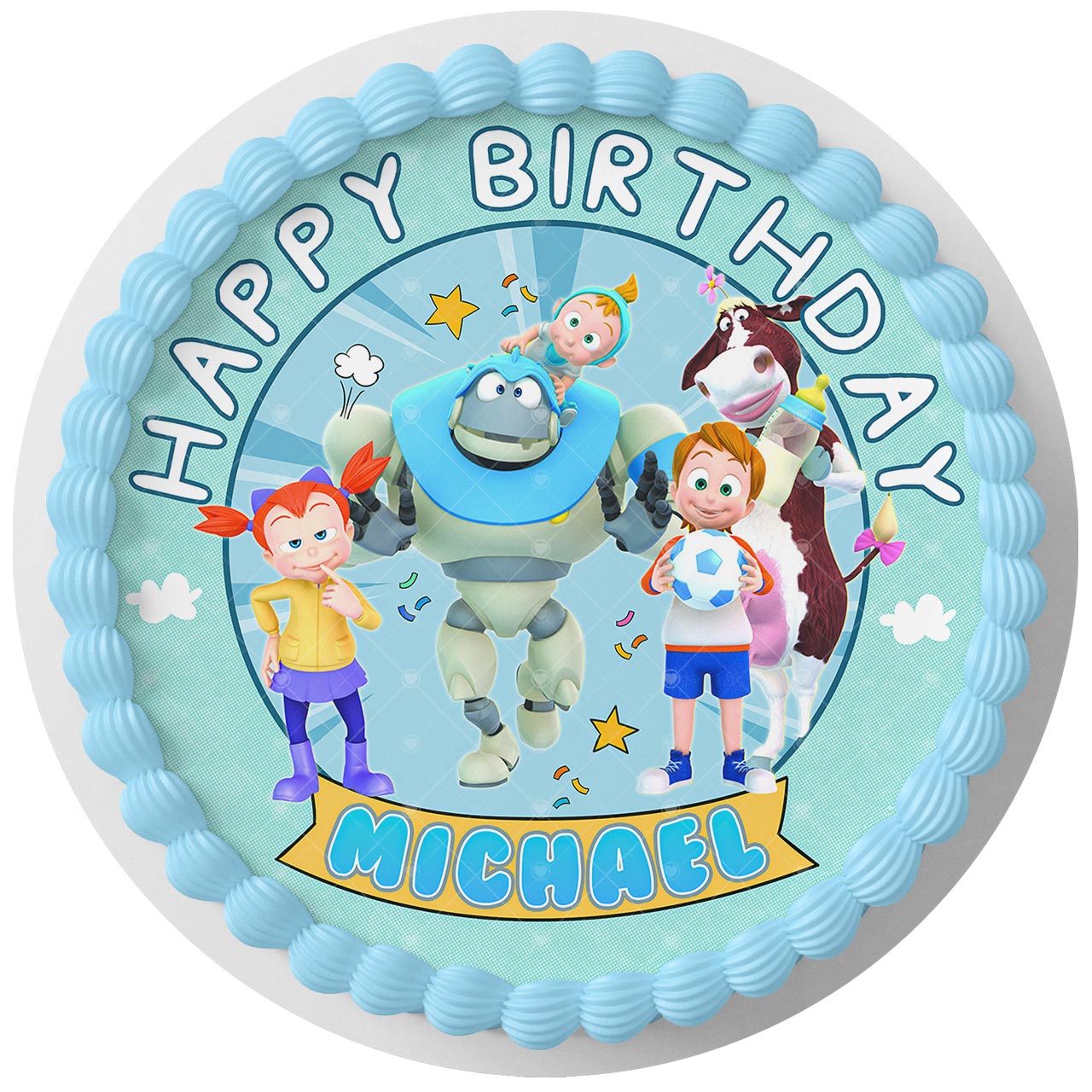 Arpo The Robot For All Kids Round – Icing Sheet Birthday - Personalized Edible Cake Topper | Custom Icing Sheet | Birthday Cake Decoration