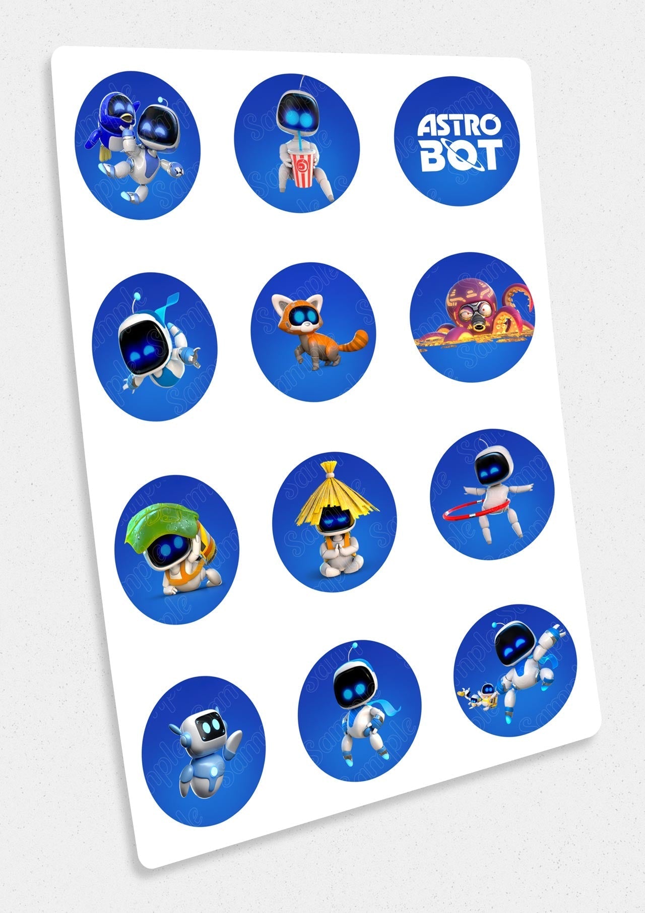 Astro Bot Game Edible Cupcake Toppers – Round Icing Sheet Birthda - Edible Cake Topper | Icing Sheet | Birthday Cake Decoration