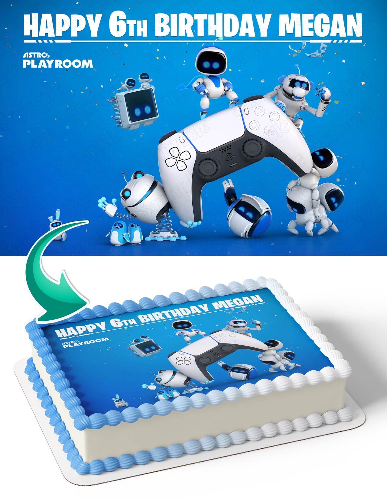 Astros Playroom Video Game Edible Cake Topper