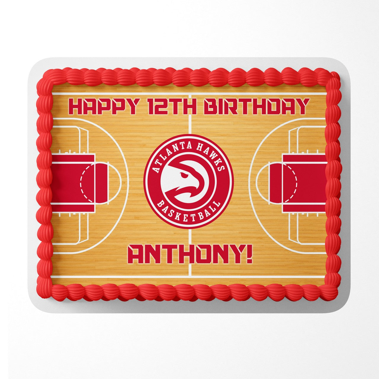 Atlanta Hawks Basketball Edible Cake Image - Edible Cake Topper Birthday Cake Decoration