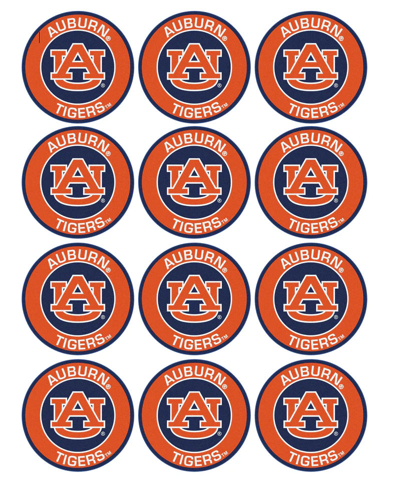 Auburn Tigers Edible Cupcake Toppers Icing Sheet or Wafer Paper