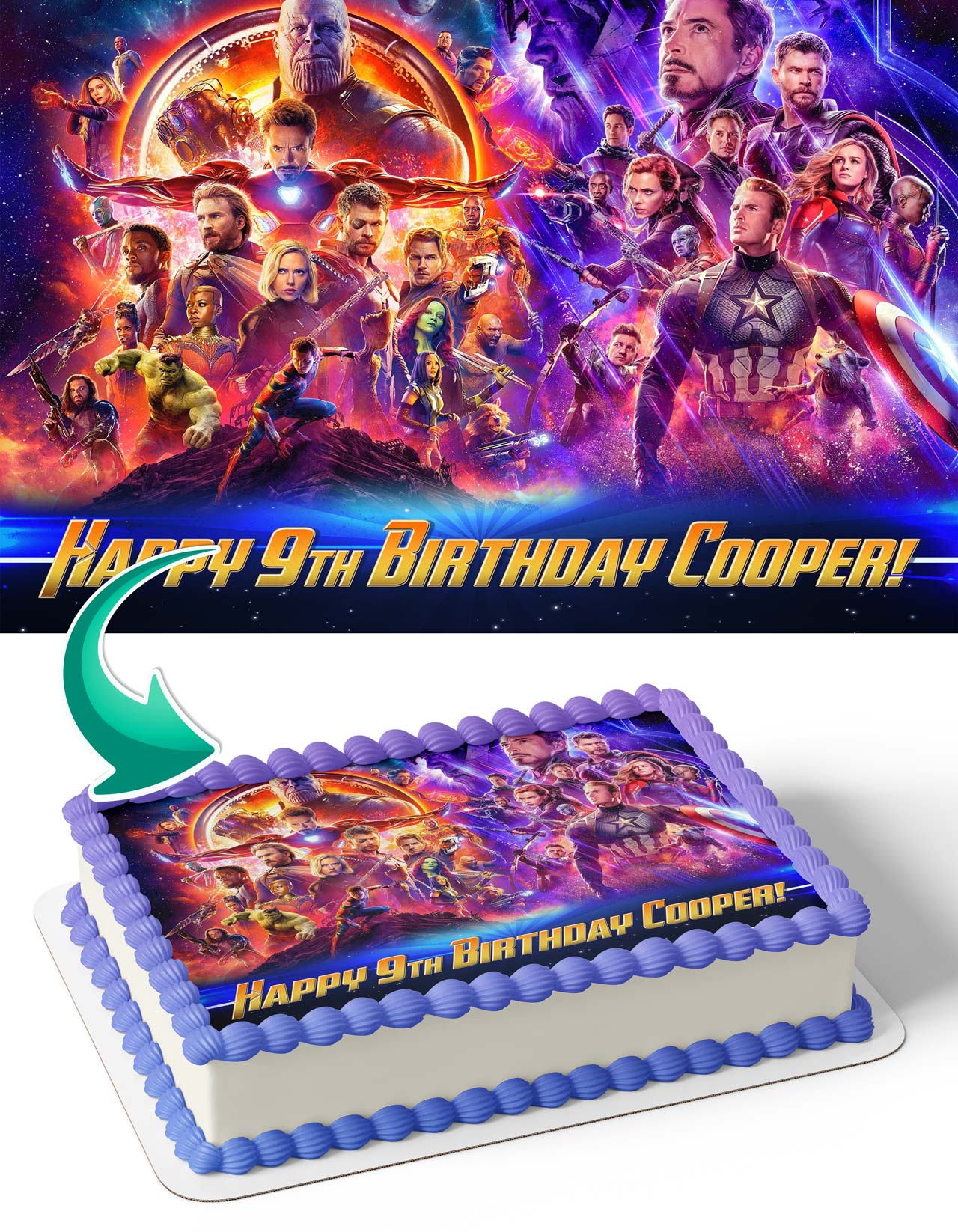 Infinity War Endgame Edible Cake Topper