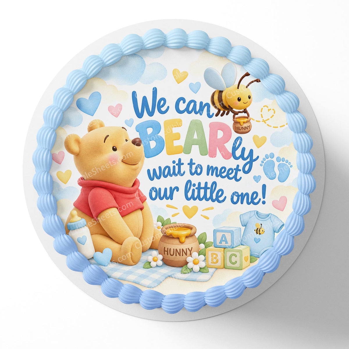 We can BEARly Wait to Meet Our Little One Edible Cake Topper Cake Decoration Photo Cake Image Custom