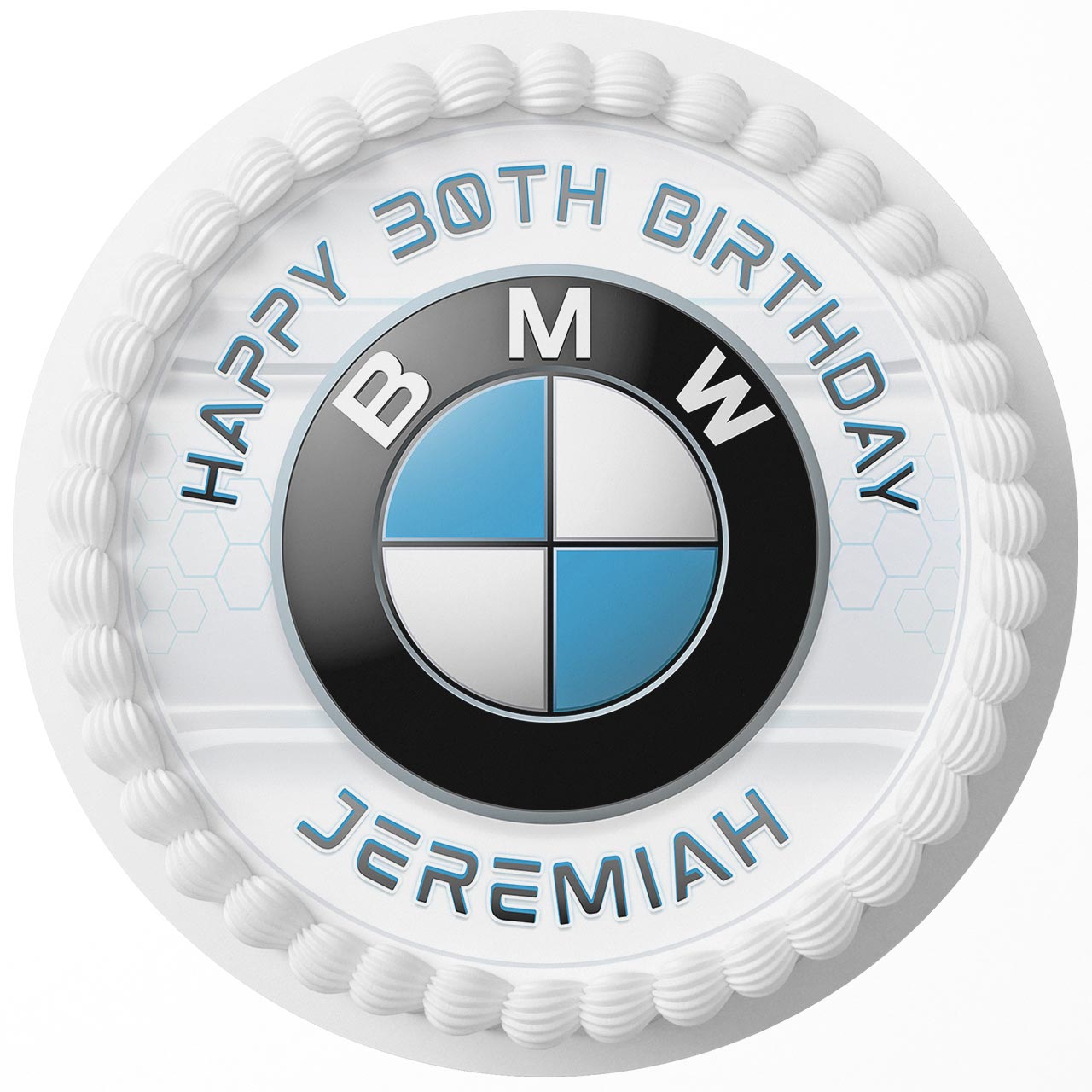 BMW Round – Icing Sheet Birthday - Personalized Edible Cake Topper | Custom Icing Sheet | Birthday Cake Decoration | Photo Cake Image