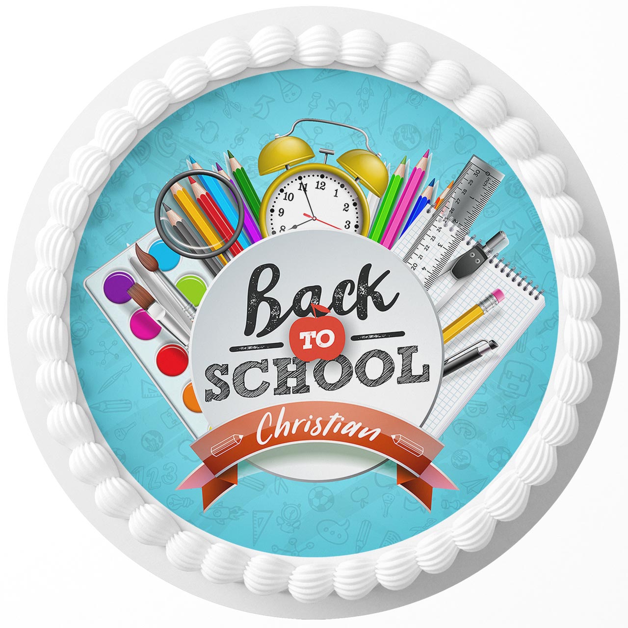 Back to School Kids Boys Girls Round – Icing Sheet Birthday - Personalized Edible Cake Topper | Custom Icing Sheet | Birthday Cake Decoration
