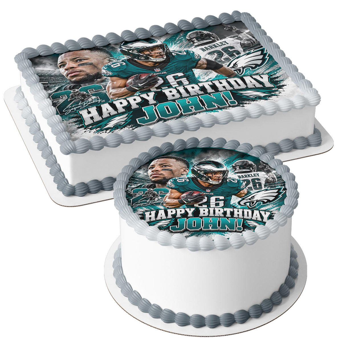 Saquon Barkley Football Player Vikings Edible Cake Topper | Birthday Cake Decoration | Photo Cake Image | Custom Edible Cake Topper