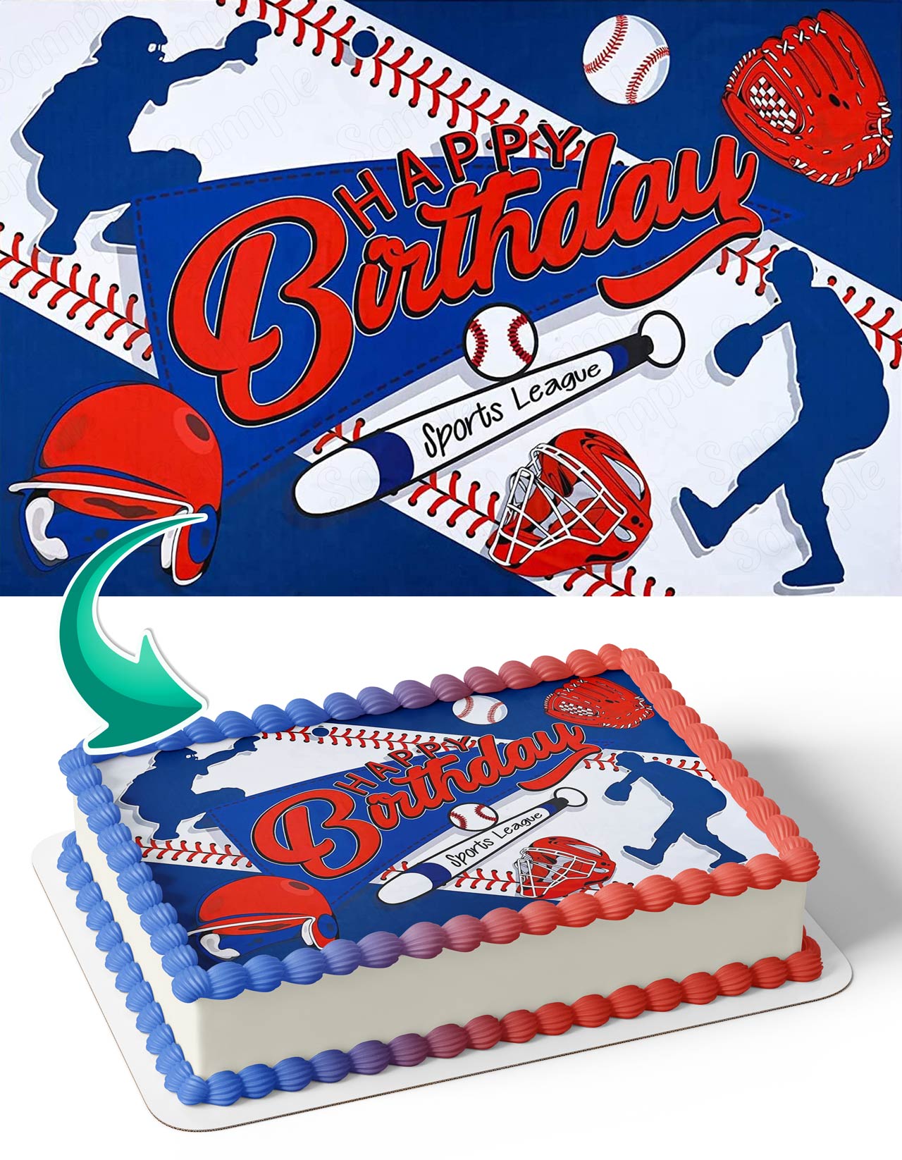 Baseball Minor League Ballpark Edible Cake Topper