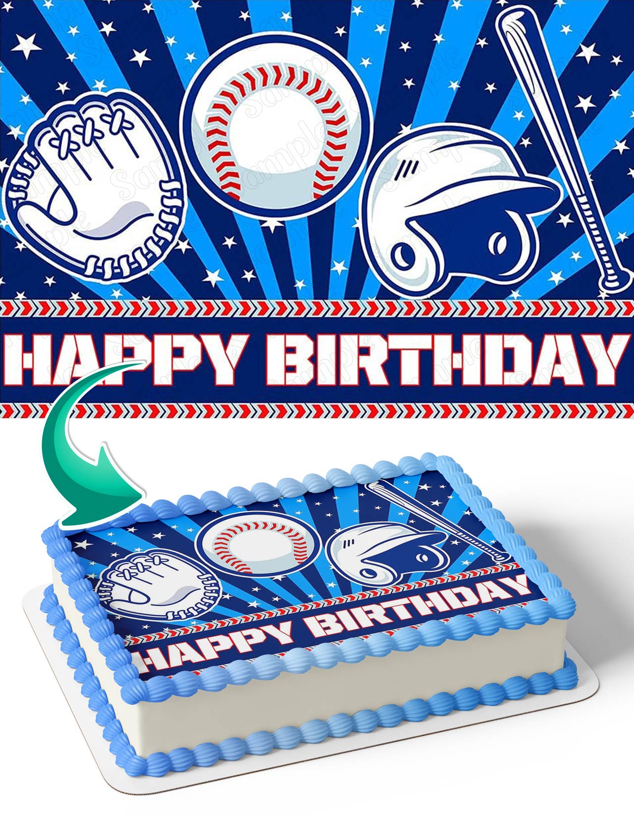 Baseball Player Edible Cake Topper