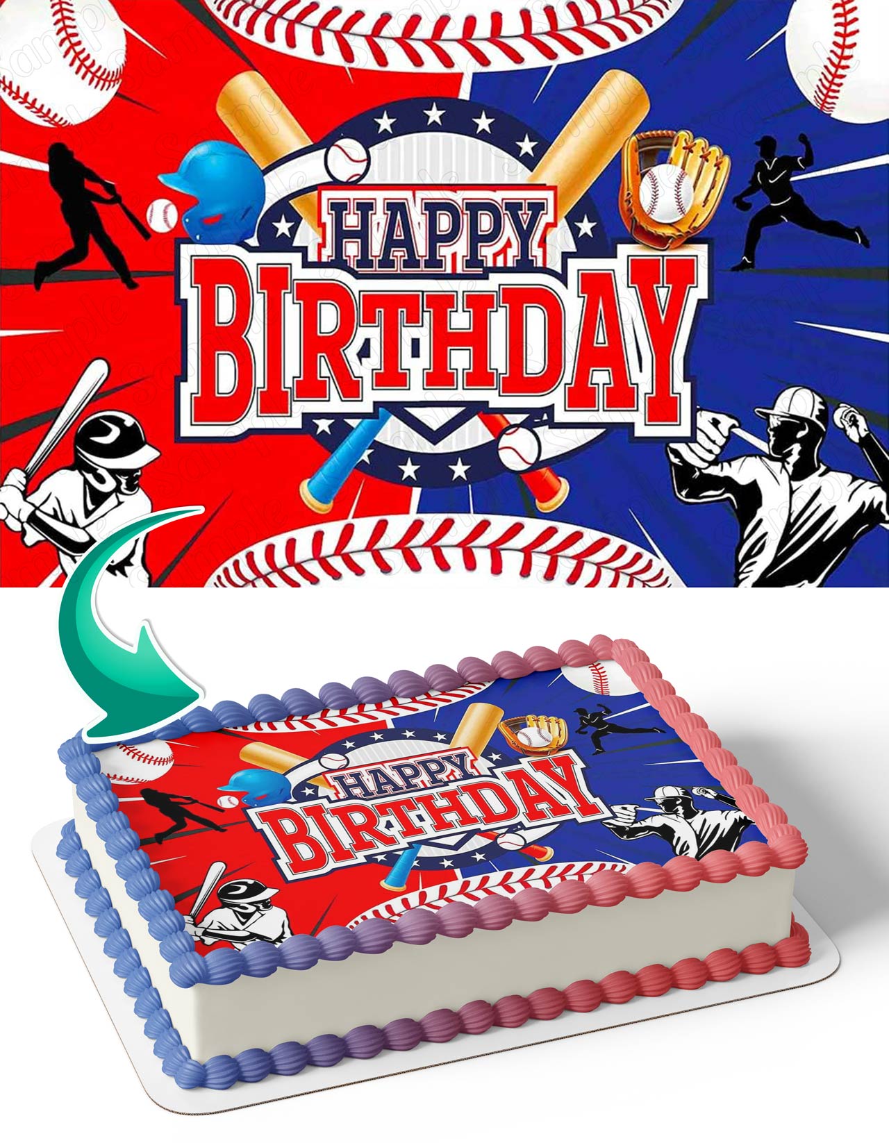 Baseball Player Pitcher Edible Cake Topper