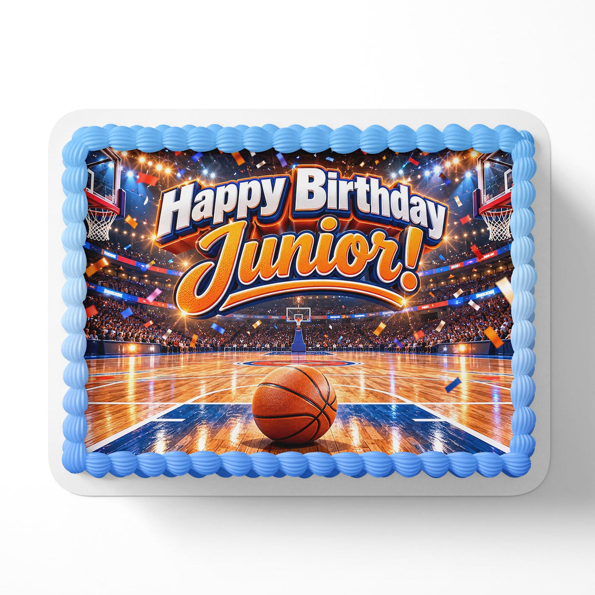 Basketball Court Edible Cake Topper | Birthday Cake Decoration | Photo Cake Image | Custom Edible Cake Topper
