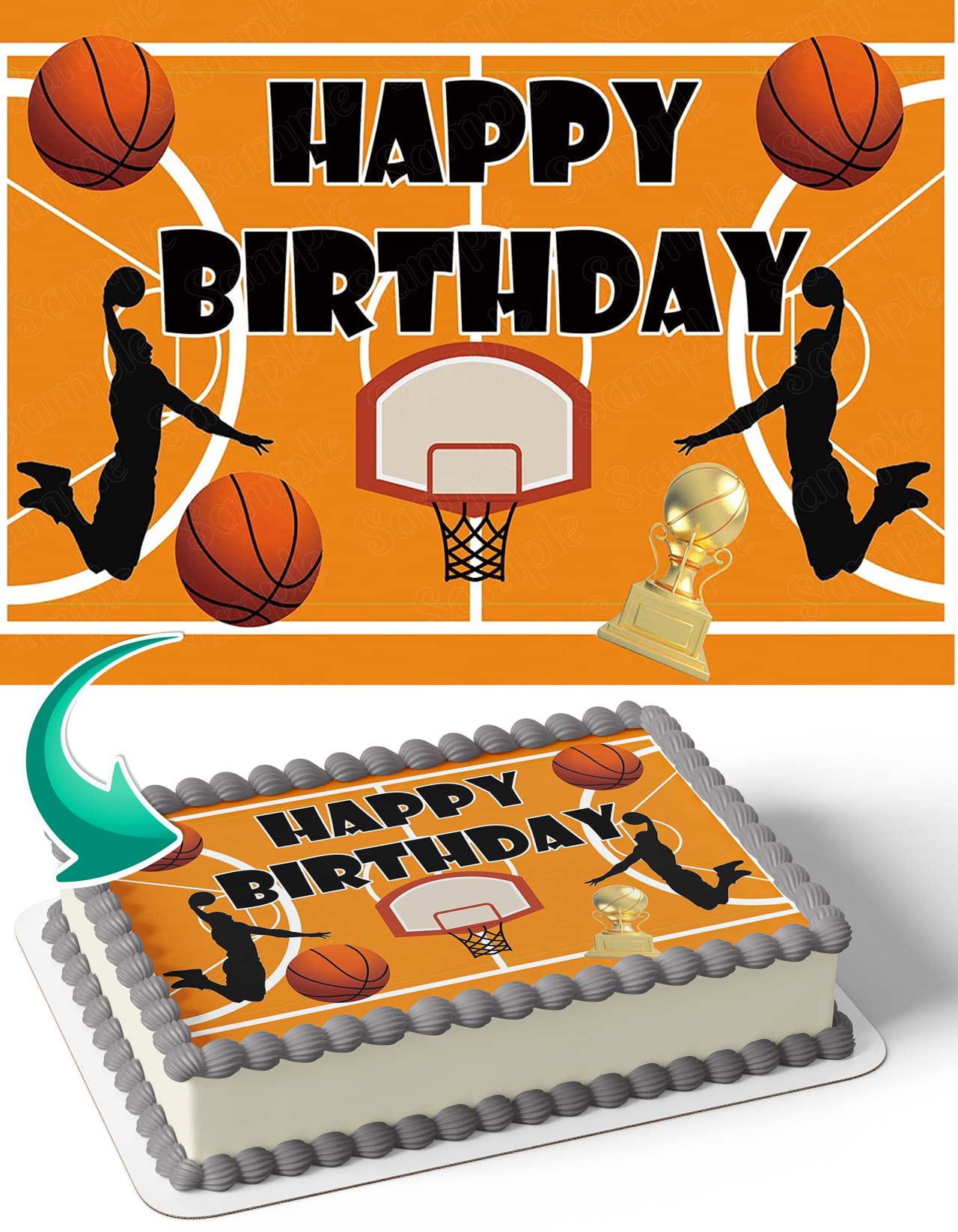 Basketball BKB Edible Cake Topper