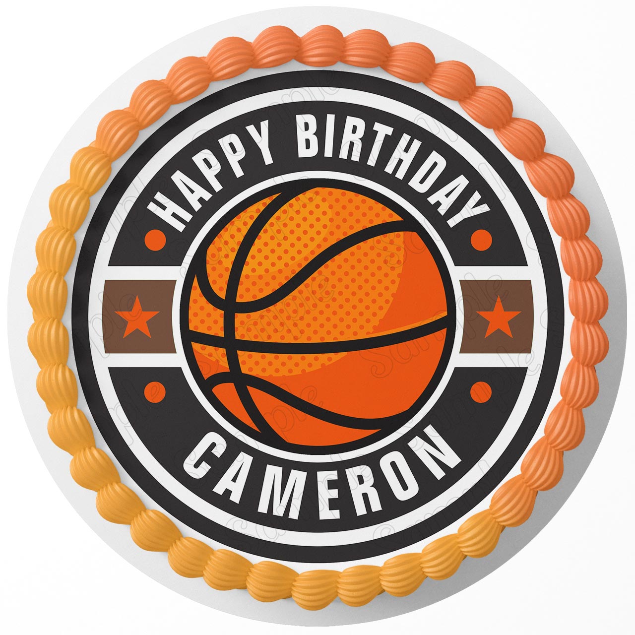 Basketball Fan Round – Icing Sheet Birthday - Personalized Edible Cake Topper | Custom Icing Sheet | Birthday Cake Decoration | Photo Cake Image
