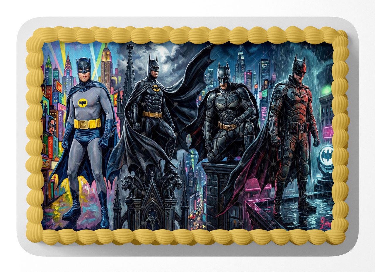 Batman Artwork Collage edible cake topper