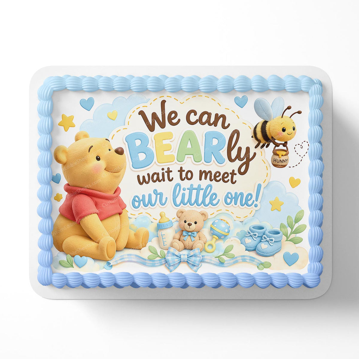 We can BEARly Wait to Meet Our Little One Edible Cake Topper Cake Decoration Photo Cake Image Custom