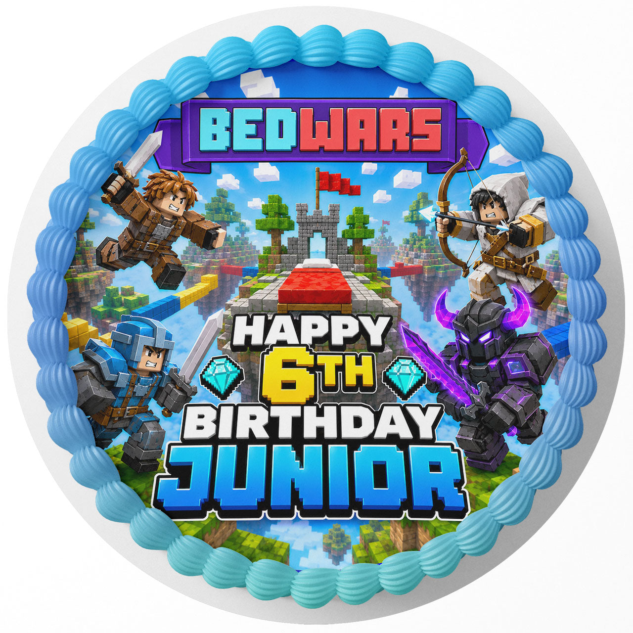 Bedwars Squads Roblox ﻿Custom Edible Cake Image - Edible Cake Topper Birthday Cake Decoration