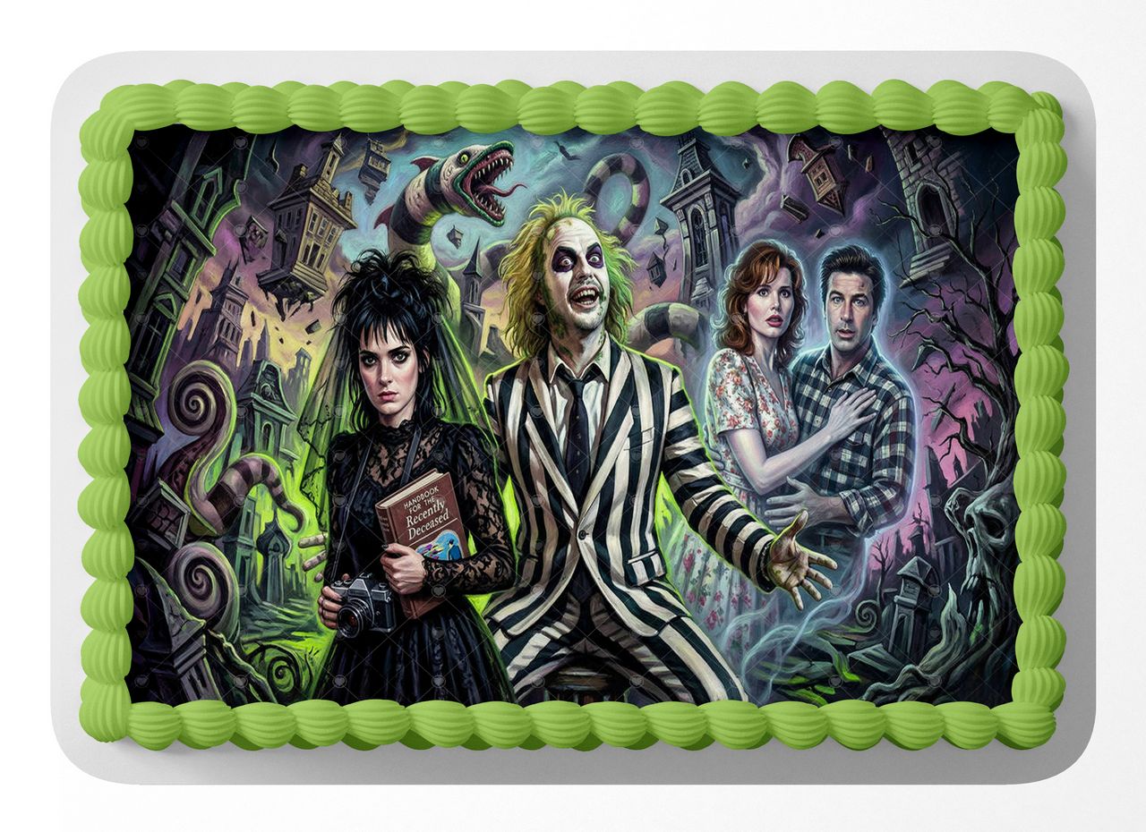 Beetlejuice Classic Film edible cake topper