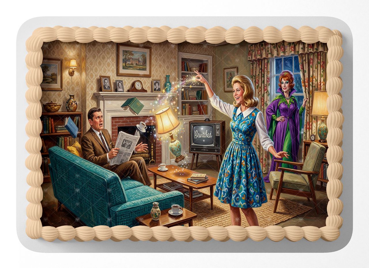 Bewitched Classic TV Series edible cake topper