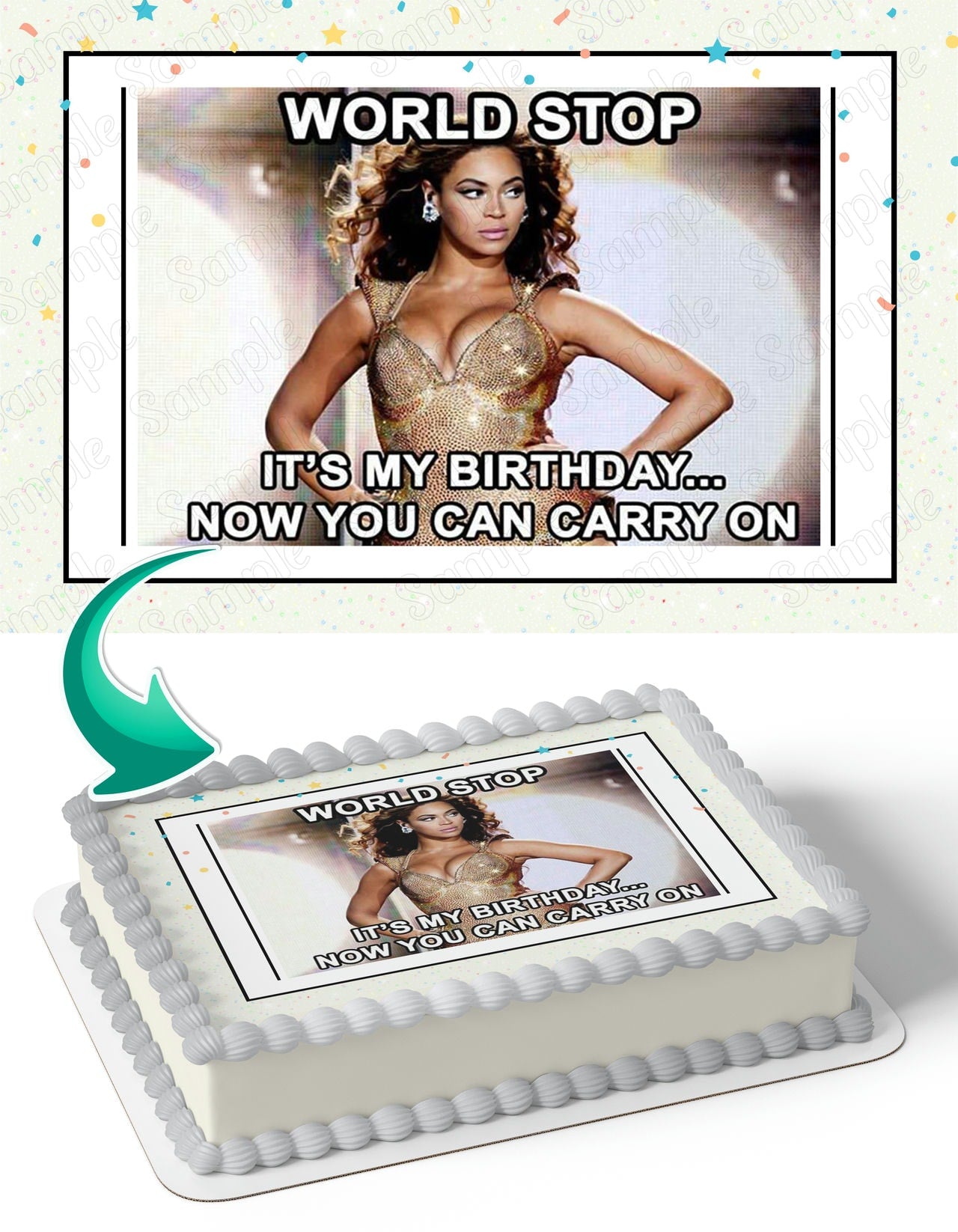 Beyonce Meme Edible Cake Topper