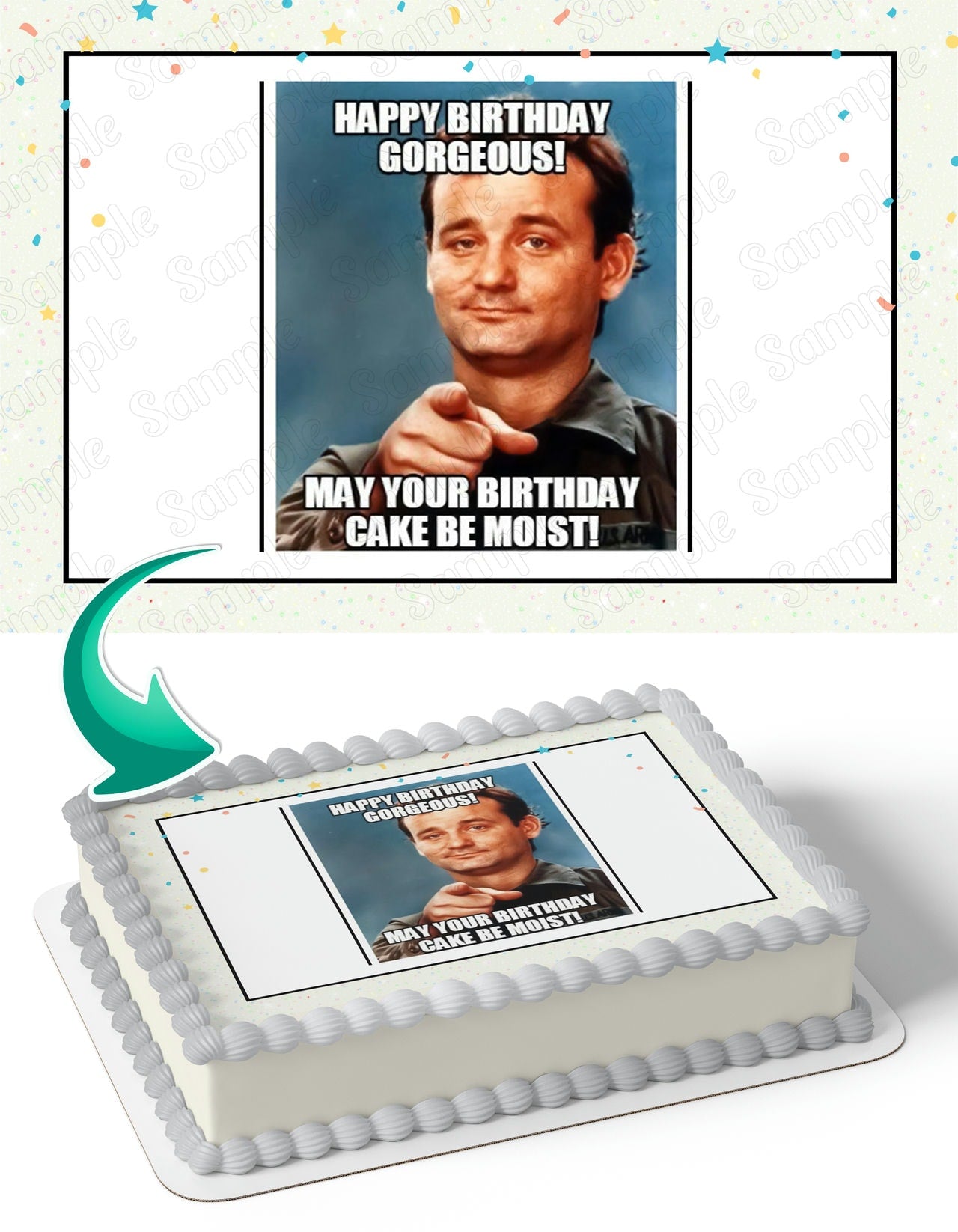 Bill Murray Meme Edible Cake Topper