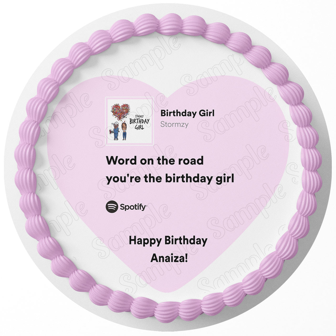 Birthday Girl Stormzy Wo on the Road H Round – Icing Sheet Birthd - Personalized Edible Cake Topper | Custom Icing Sheet | Birthday Cake Decoration