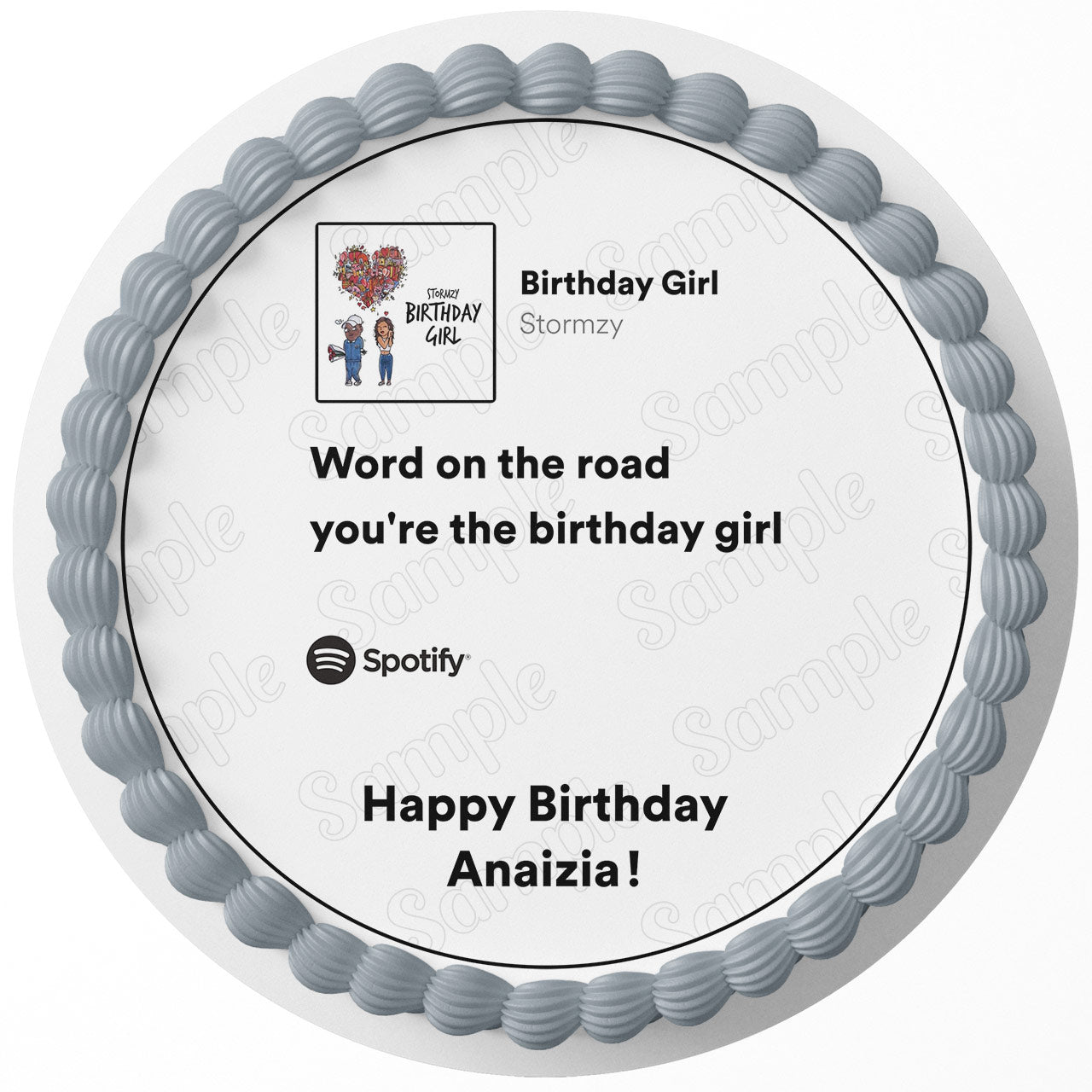 Birthday Girl Stormzy Wo on the Road L Round – Icing Sheet Birthd - Personalized Edible Cake Topper | Custom Icing Sheet | Birthday Cake Decoration