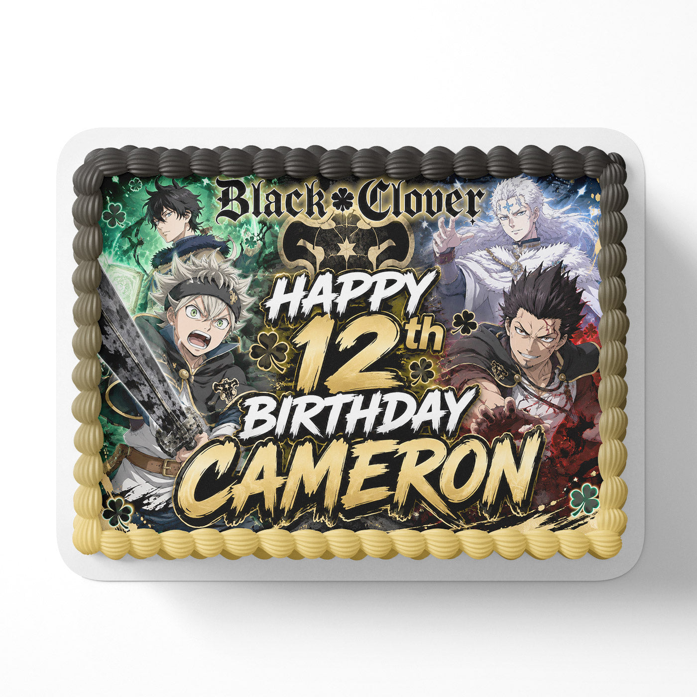 Black Clover Anime Series Edible Cake Topper | Birthday Cake Decoration | Photo Cake Image