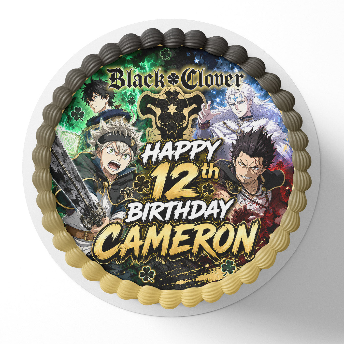Black Clover Anime Series Edible Cake Topper | Birthday Cake Decoration | Photo Cake Image