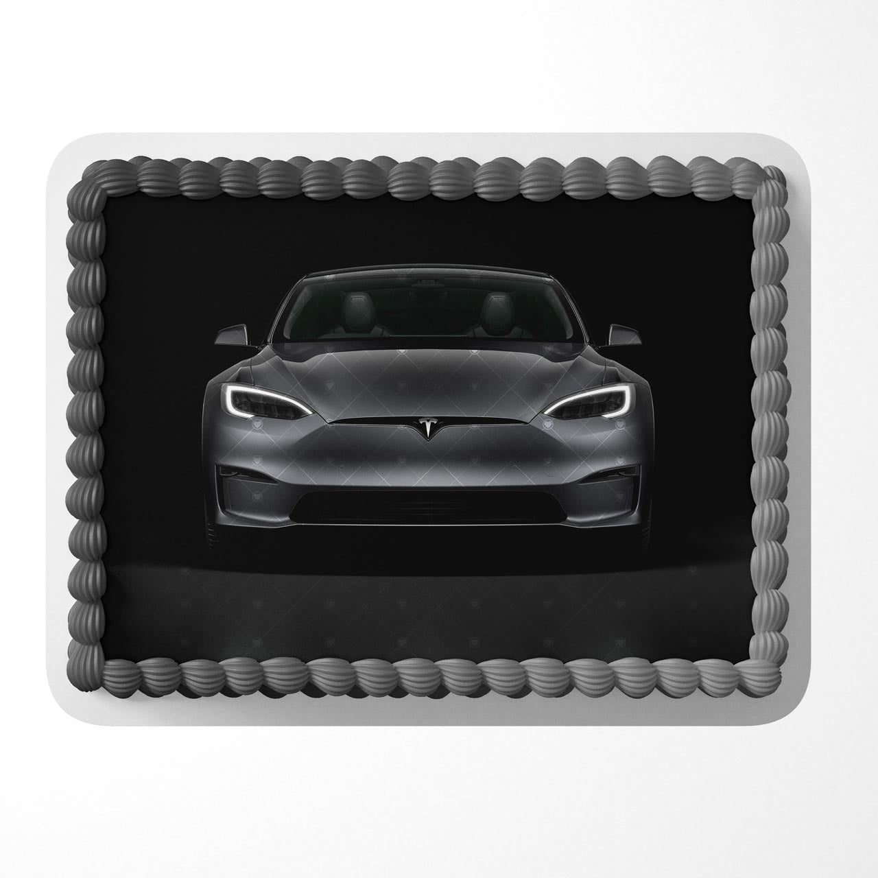 Black Tesla EV Edible Cake Topper