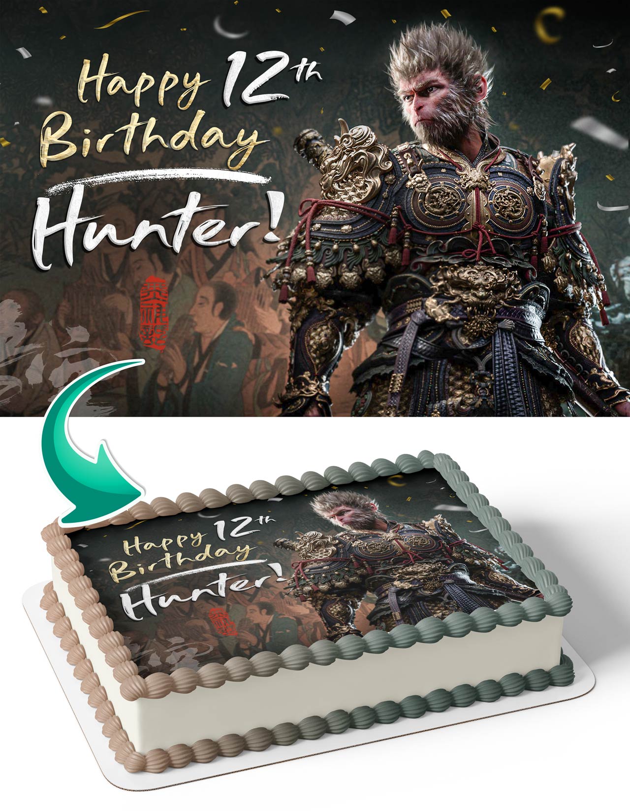 Black Myth Wukong Edible Cake Topper