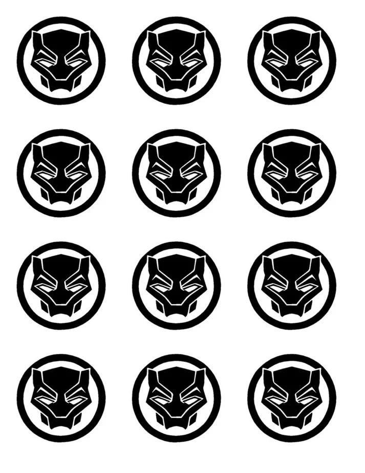 Black Panther Edible Cupcake Toppers Icing Sheet or Wafer Paper